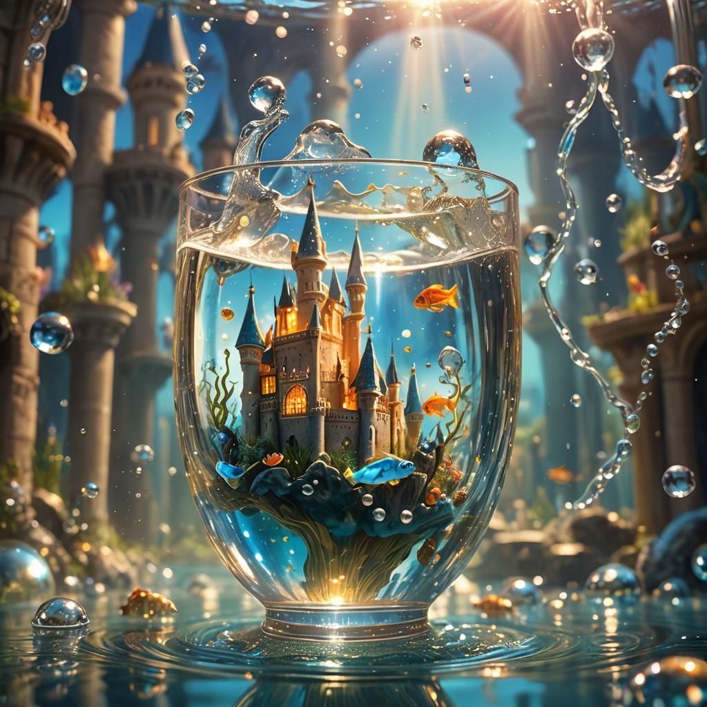 Underwater Kingdom Inside Glass: Fantasy Concept Art