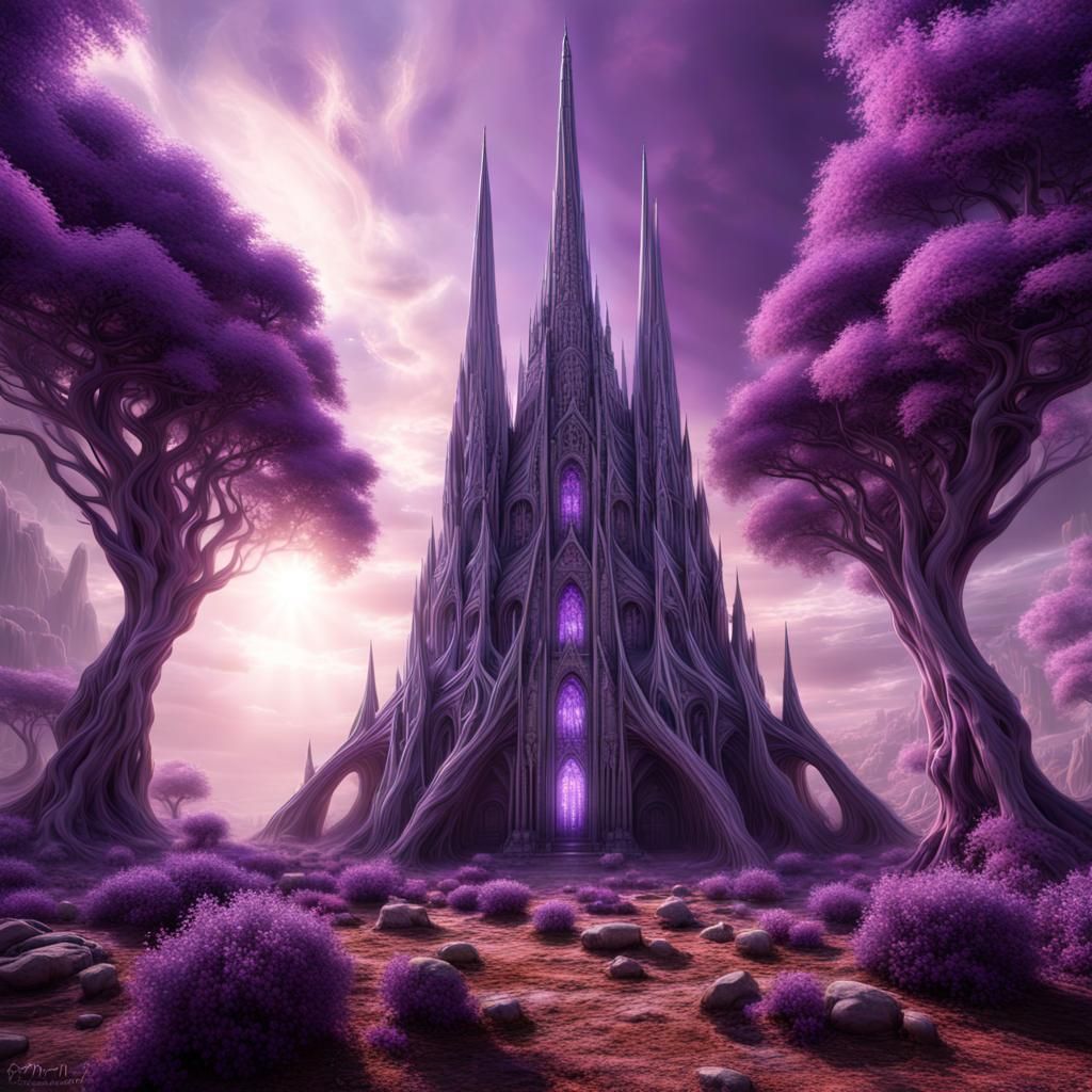 Alien Cathedral on Distant World: Digital Matte Painting