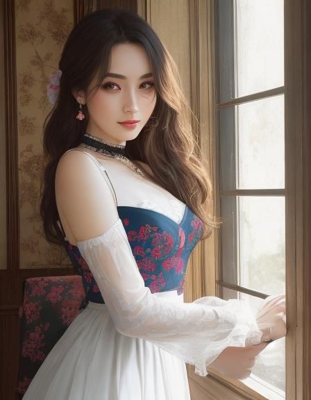 European Lady in Qipao with Soft Lighting