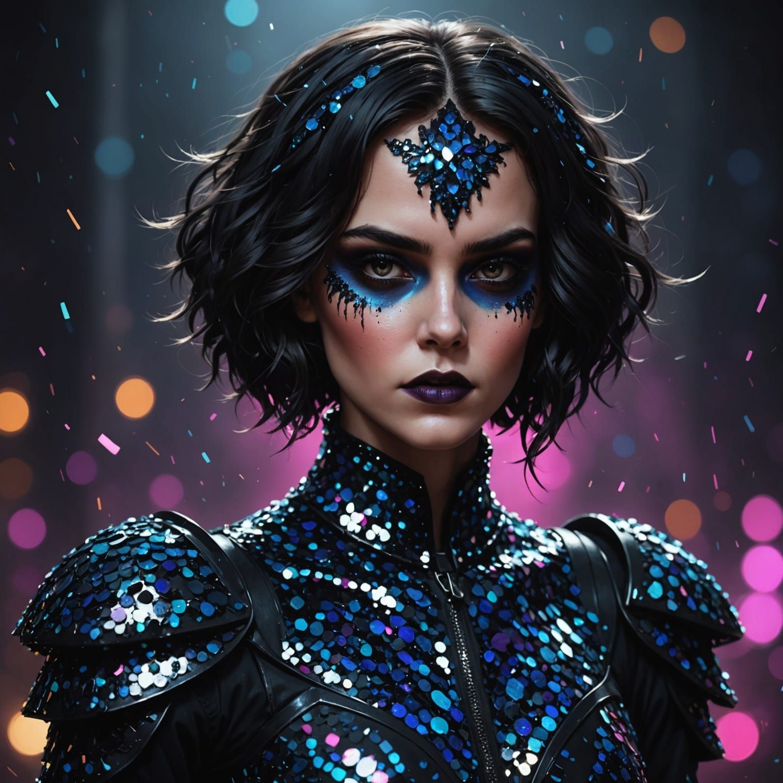 Grimdark Fashion Show in Iridescent Sequins