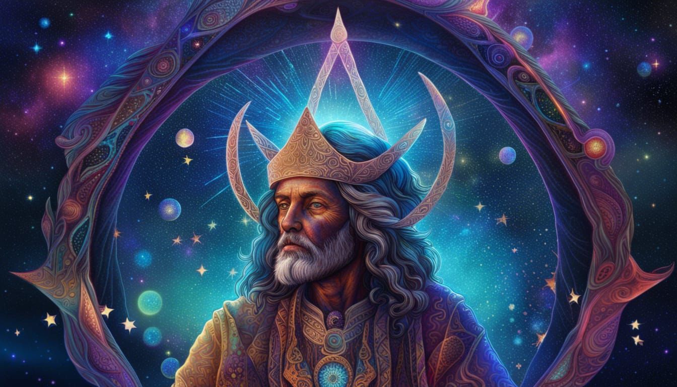 Holographic Druid of the Stars Illustration