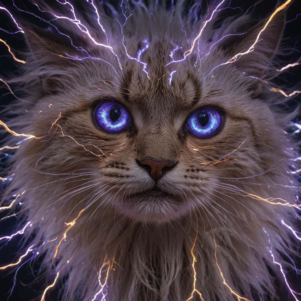 Surrealistic Feline Eye of Electric Blue