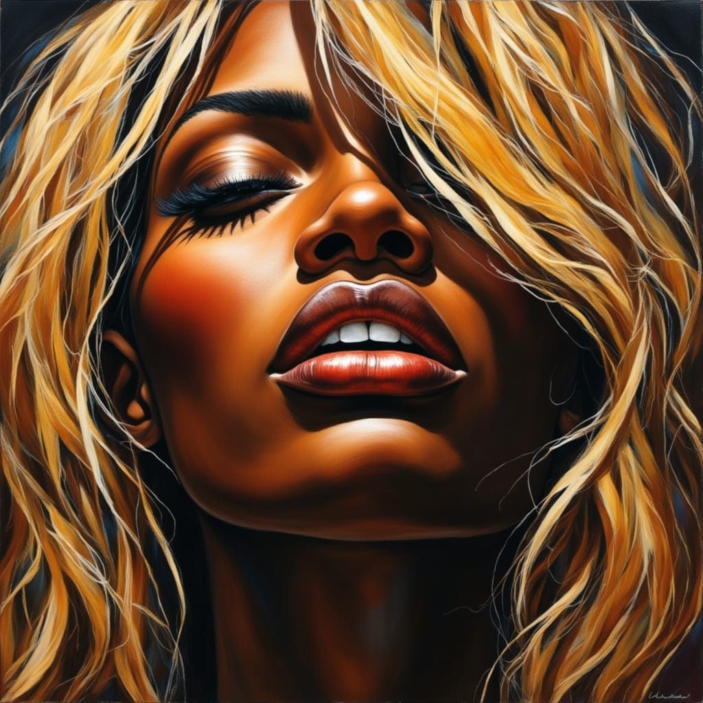 Abstract Romantic Portrait of a Black Woman