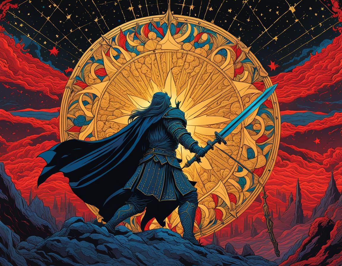 Epic Battle: Warrior vs Wizard in Digital Art Style