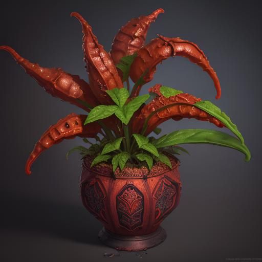 Fantastical Hellfire Pepper Plant in Detailed Matte Painting