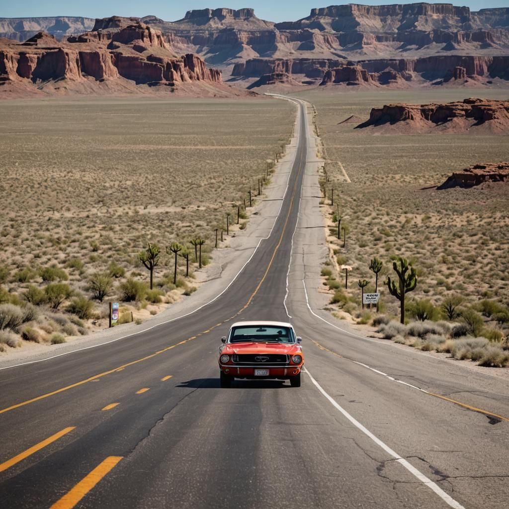 Route 66 Road Trip with Classic Mustang