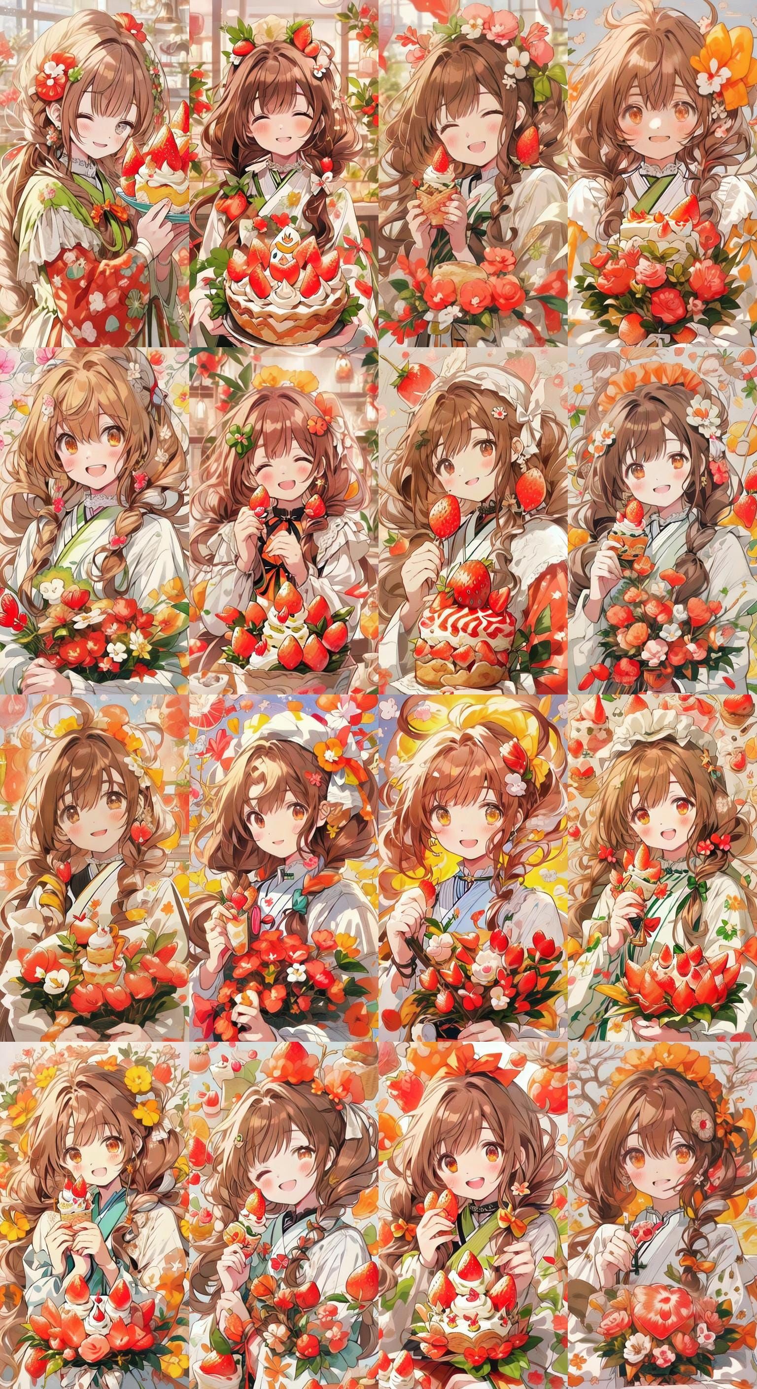 Delicate Anime Art of Amano Ichigo with Strawberry Shortcake