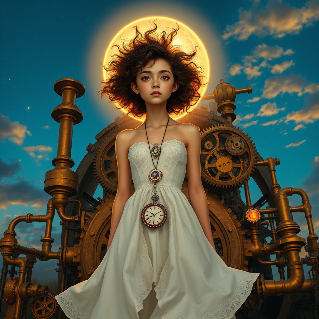 Steampunk Woman Ignites the Future