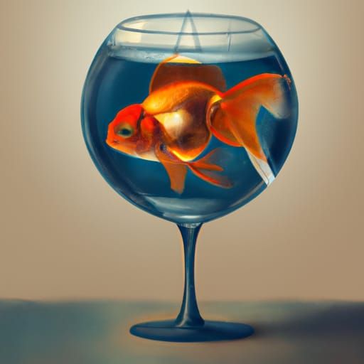 Goldfish in a wineglass