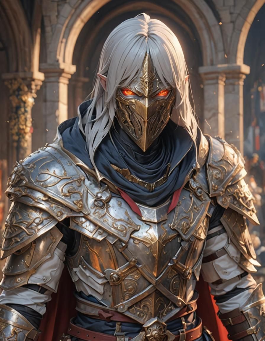 Detailed 3D Anime Crusader Concept Art