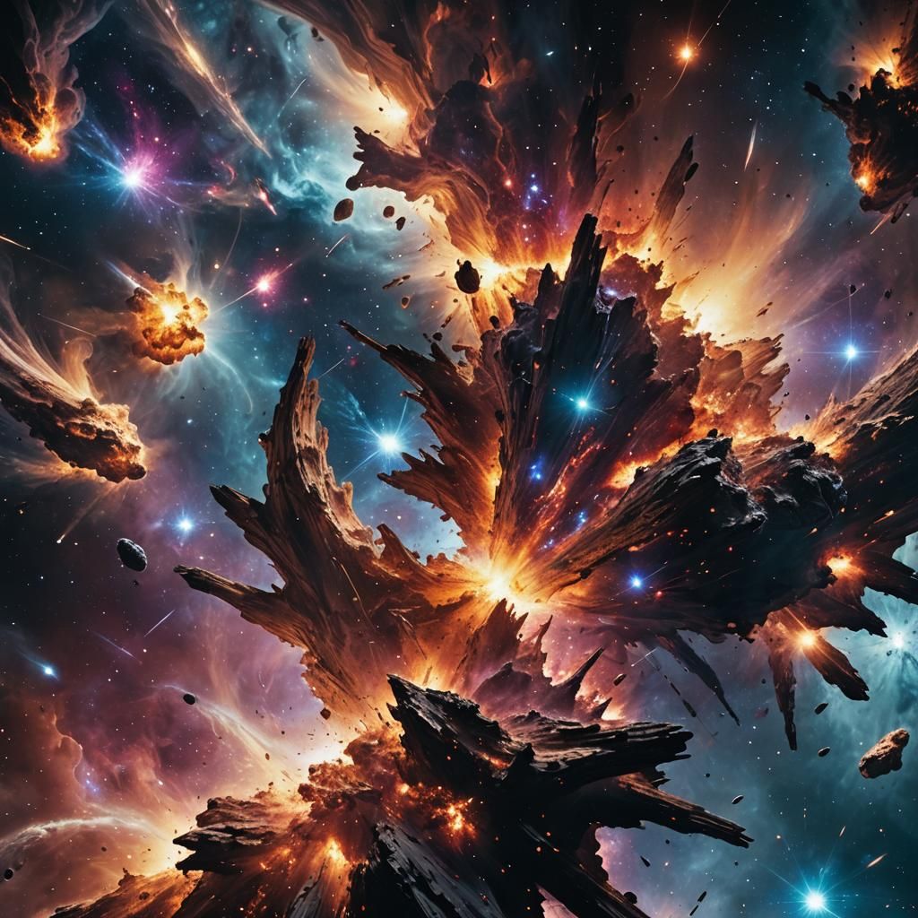 Galactic Collision: A Cinematic Space Explosion