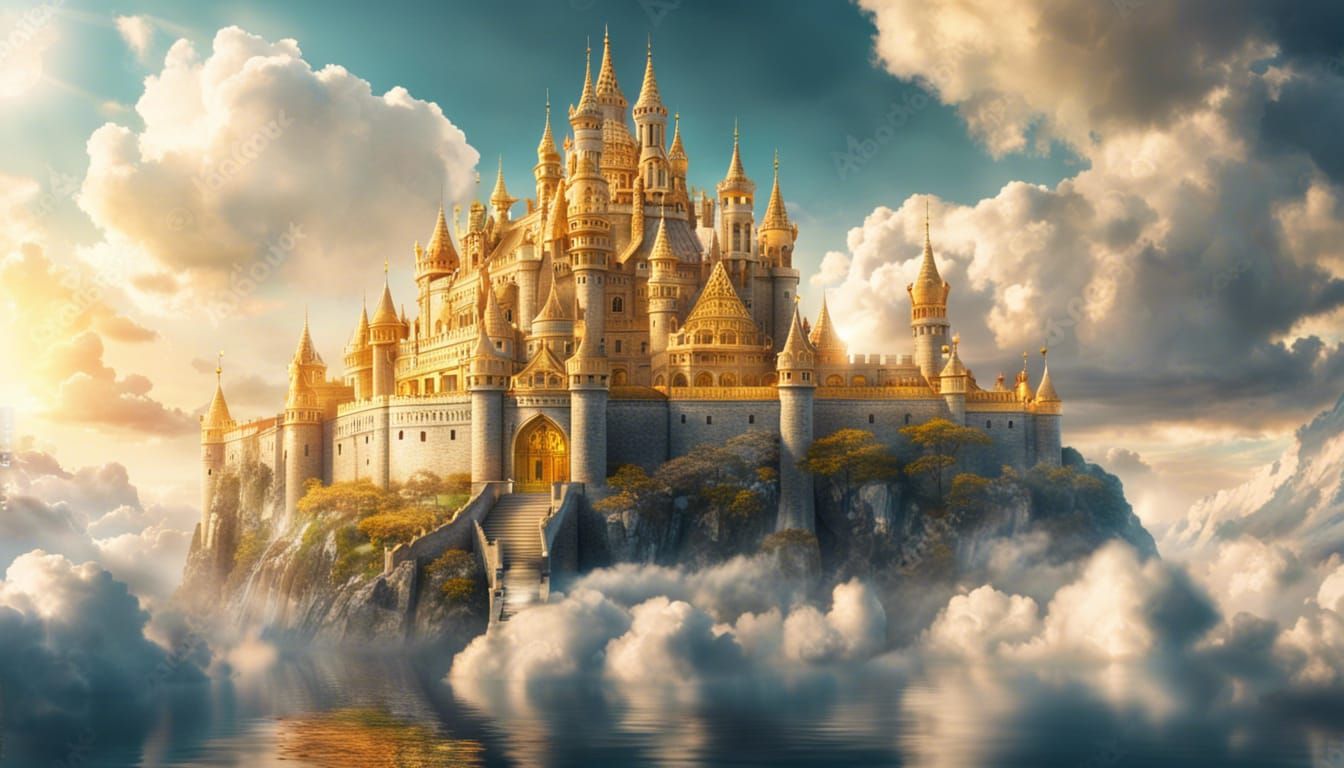 Shining Golden Castle in a Heavenly Kingdom