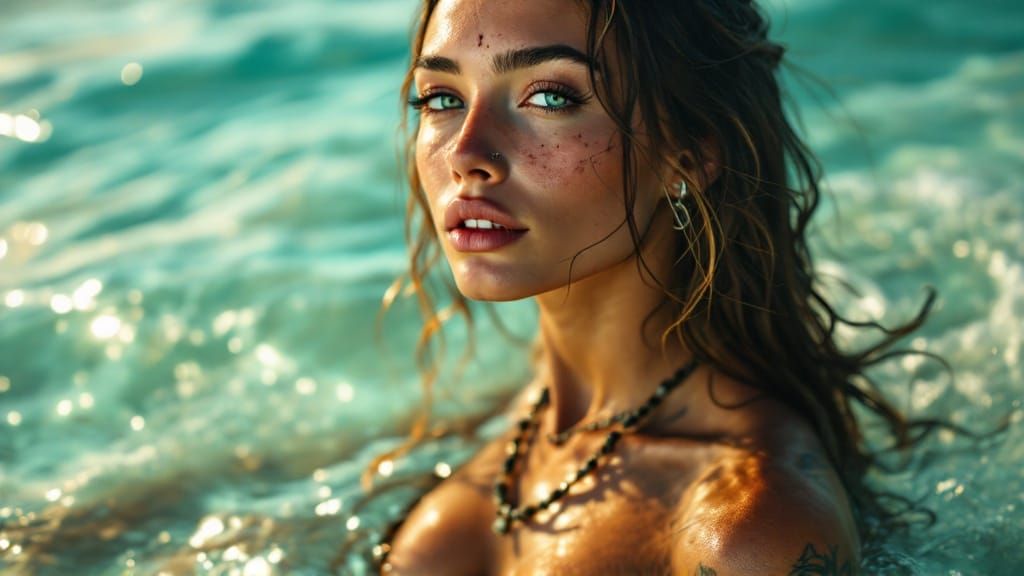 Sensual Sea Goddess in Tropical Paradise