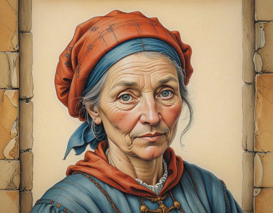 Medieval Peasant in Vibrant Cartoon Style