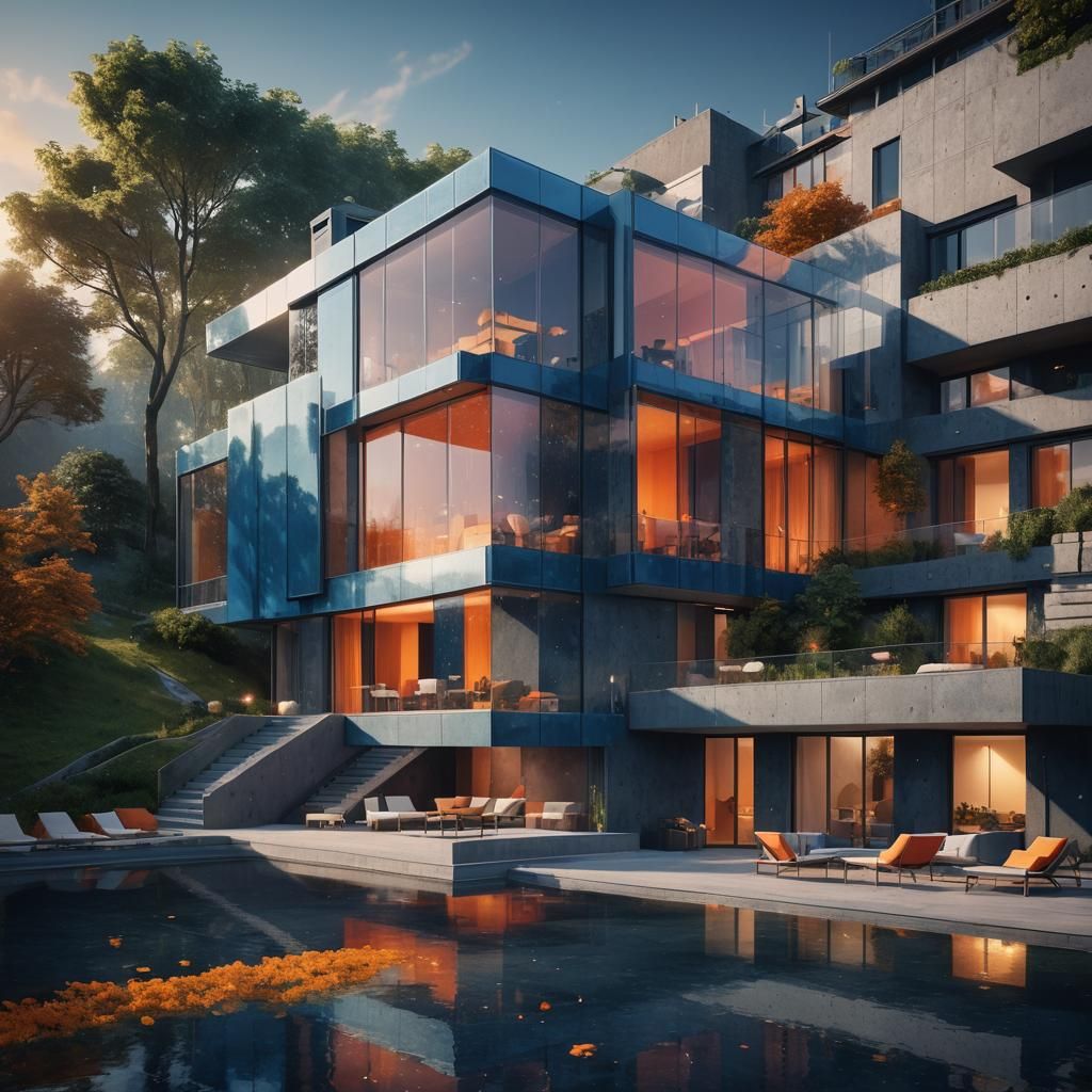 Luxury Modern Villa in Prague: Cinematic Concept Art