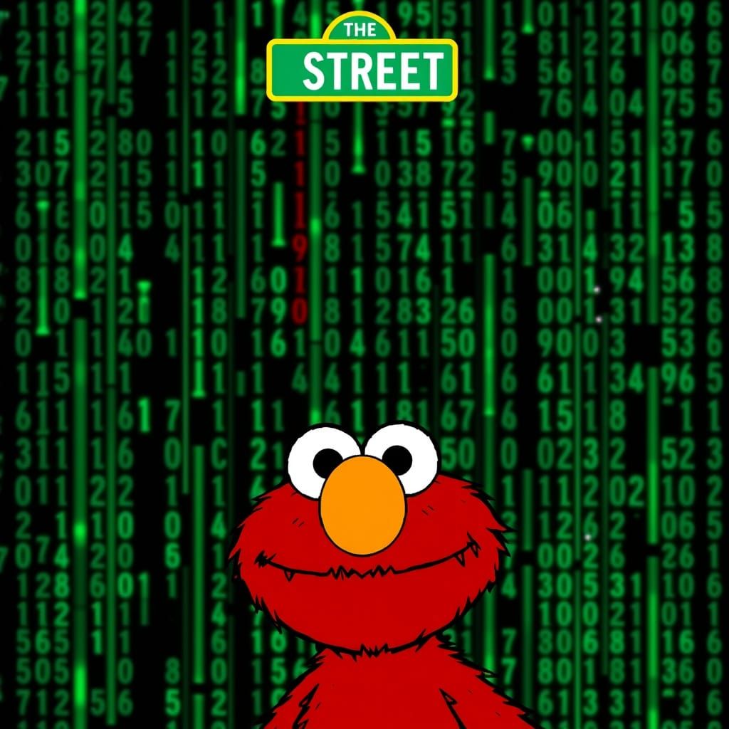 Elmo Trapped in the Matrix Code