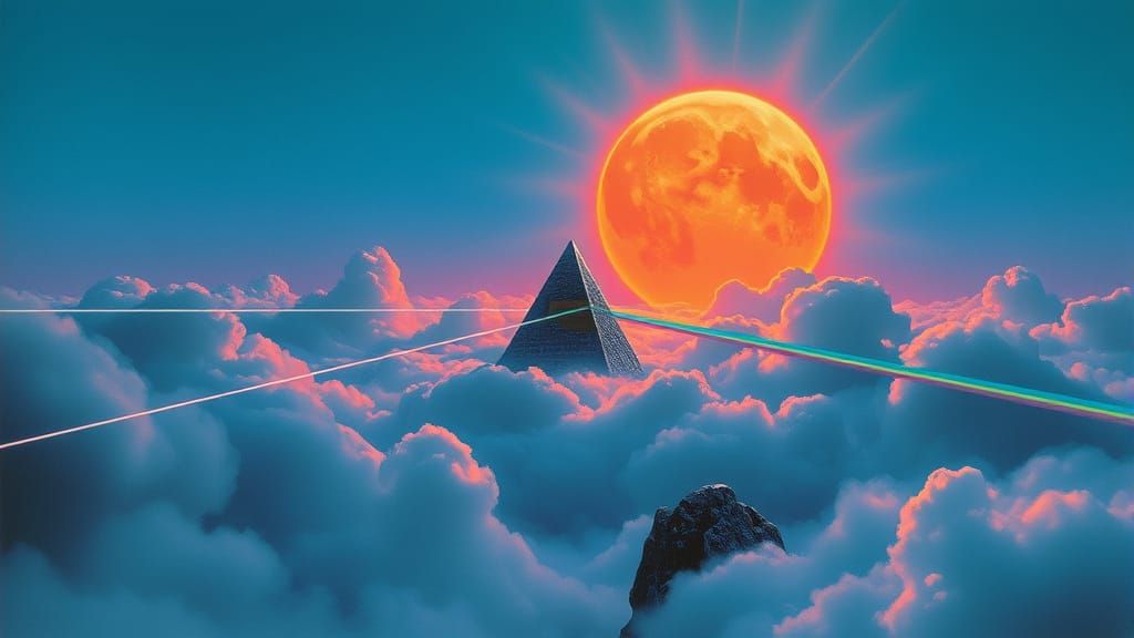 Pink Floyd Album Art in Art Nouveau Style