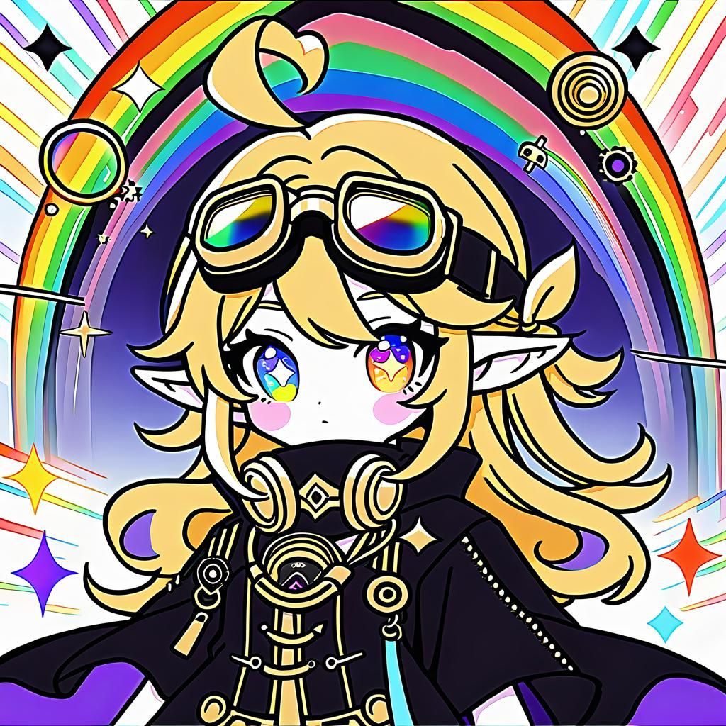 Steampunk Goth Mechanic in Genshin Impact Style