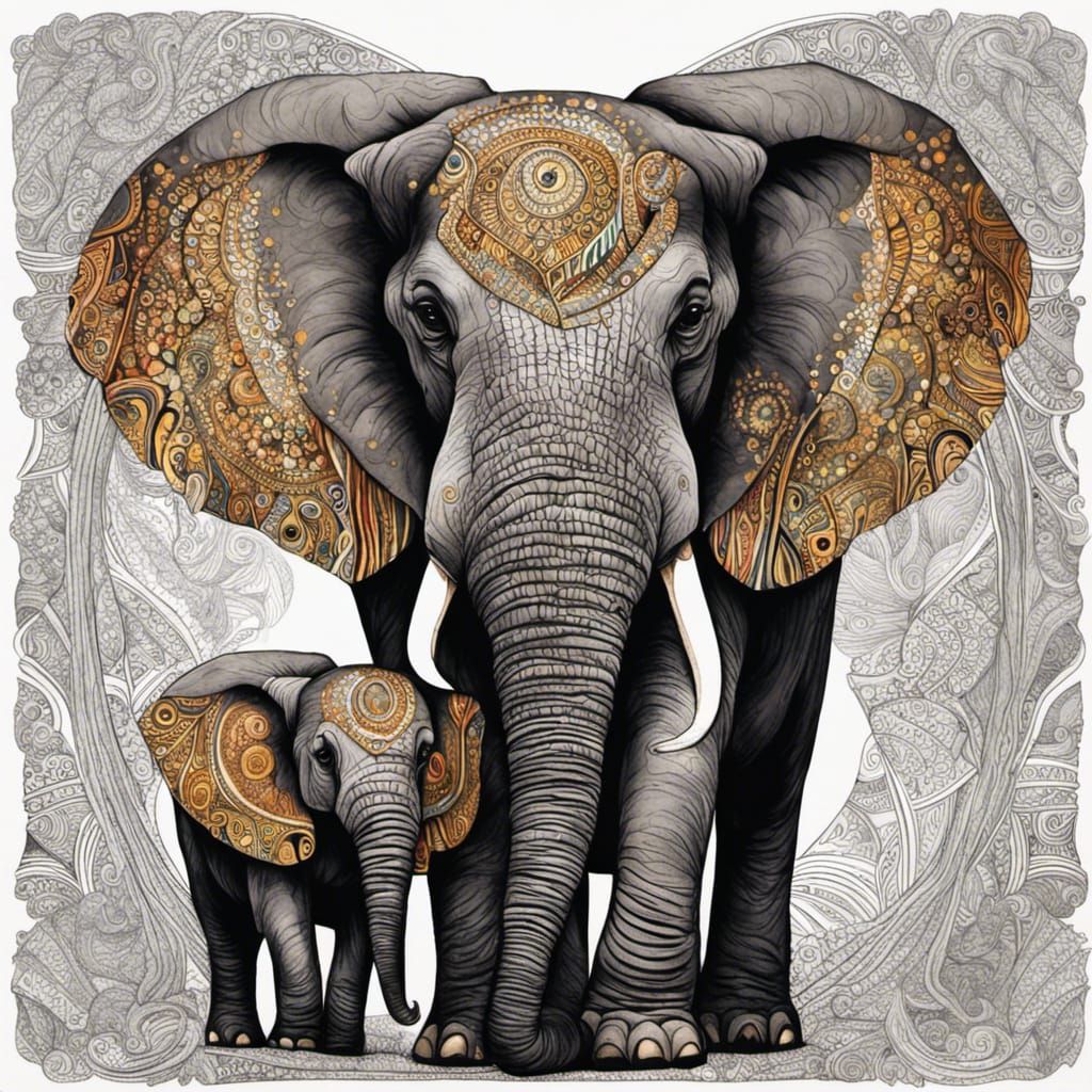 Elephant and Her Baby 3