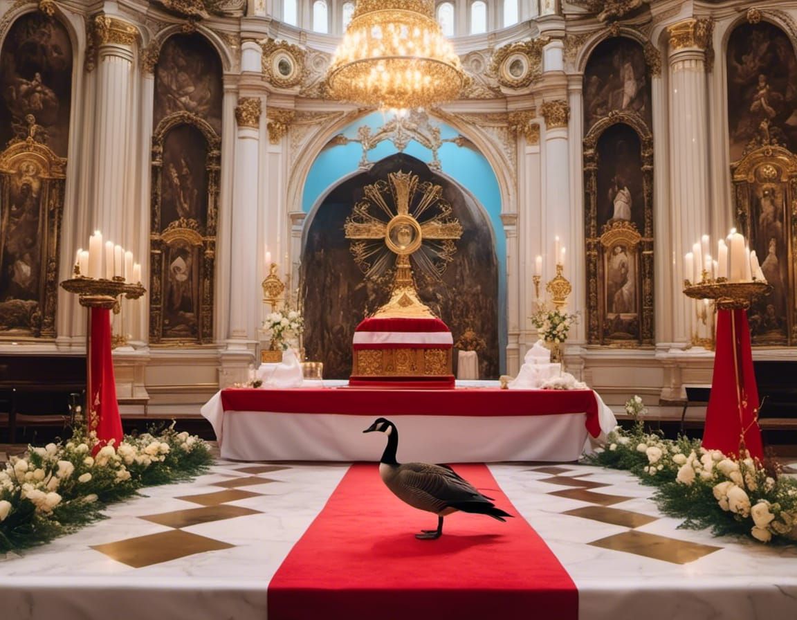 Goose in a Catholic Church