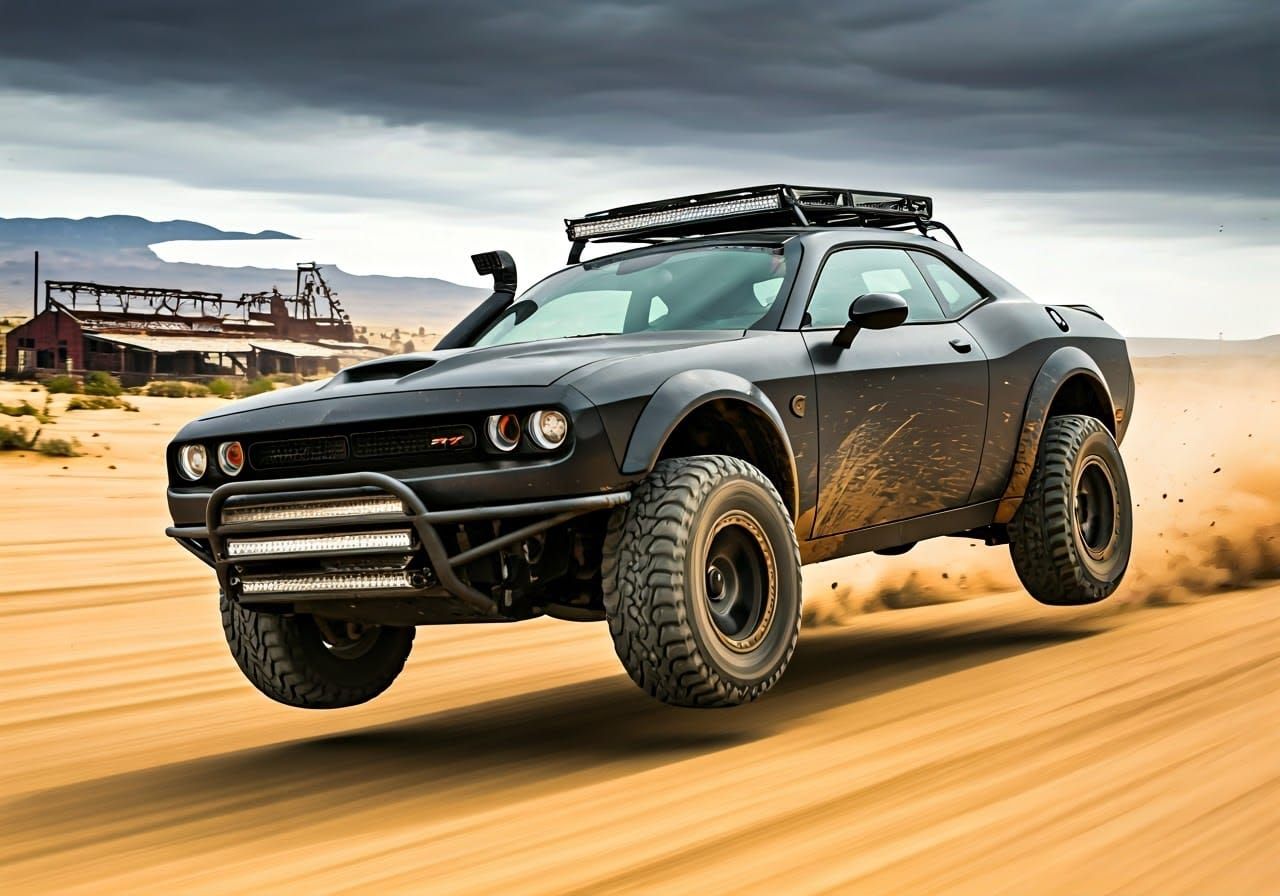 Comic Book-Style Dodge Challenger SRT Hellcat Off-Road Adven...