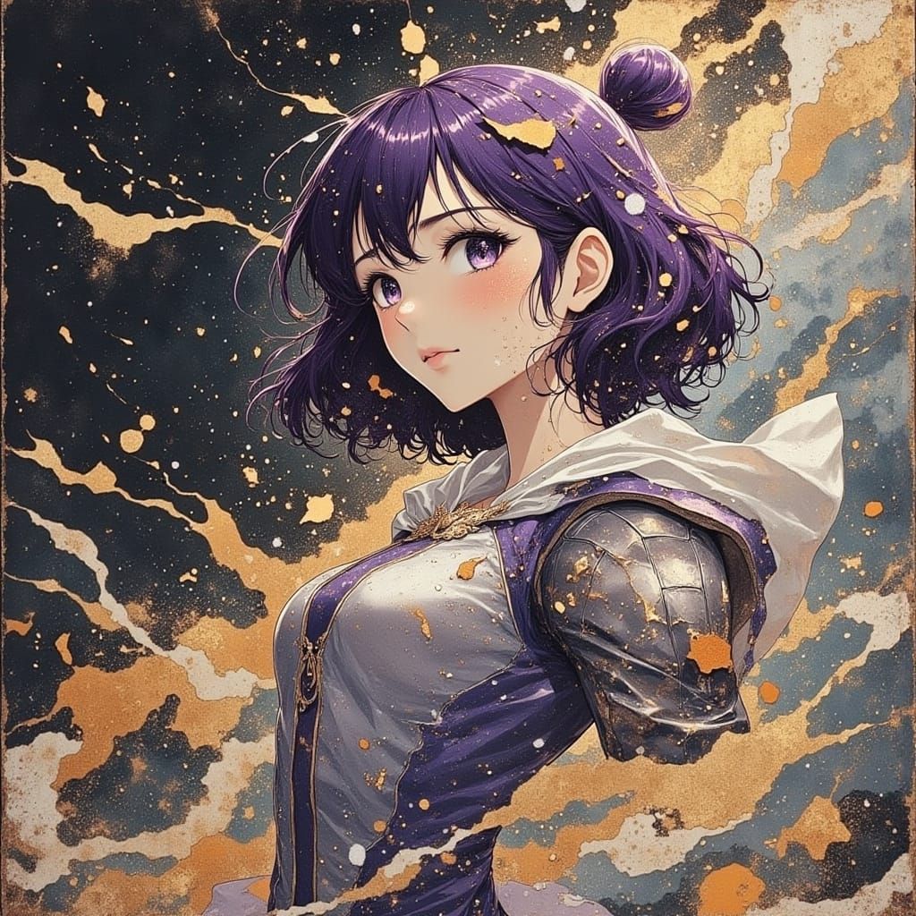 80s Anime Girl in Vibrant Circus Costume