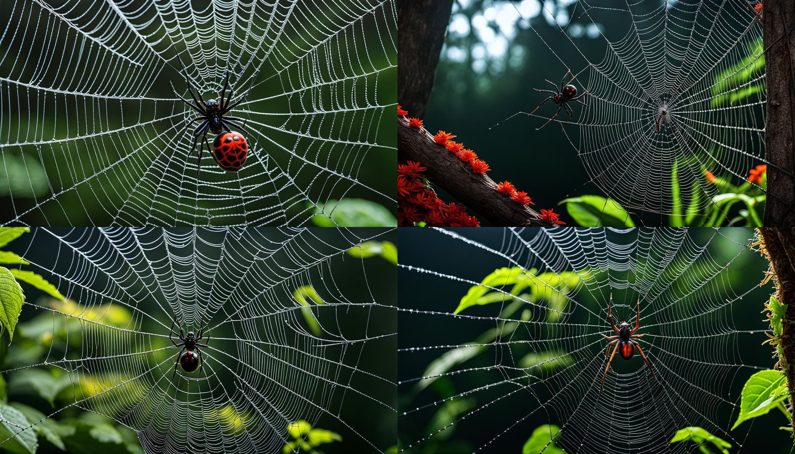 Detailed Black Widow on Spiderweb in 64k UHD