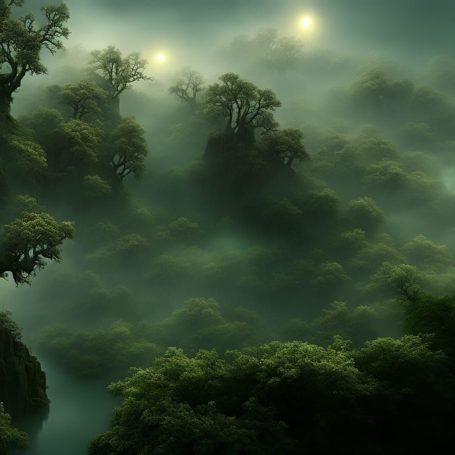 Steaming Creek at Night: A Digital Matte Painting
