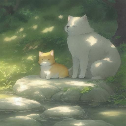 Small Dog Sleeping in Sunlight: Manga Style