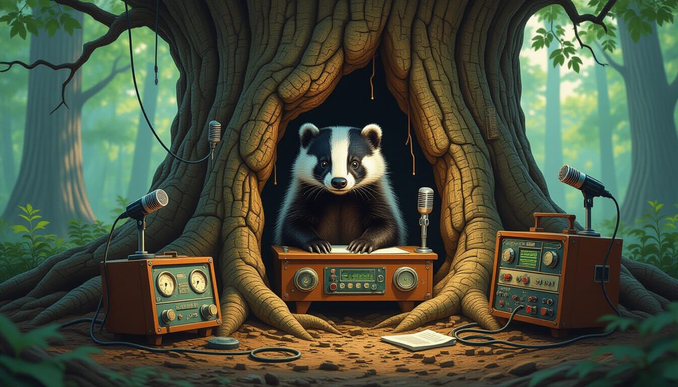 Shy Badger Operates Retro-Futuristic Forest Radio Station