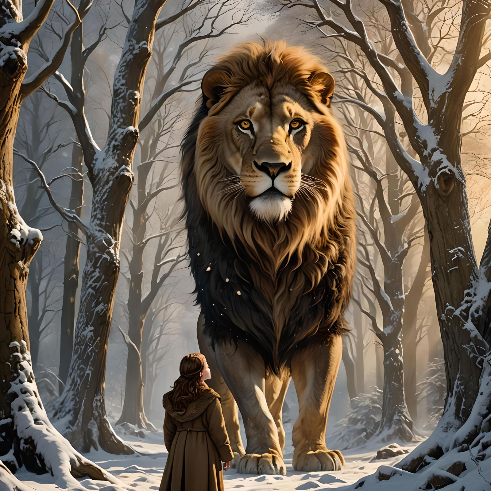 Lucy and Aslan in Narnian Wood