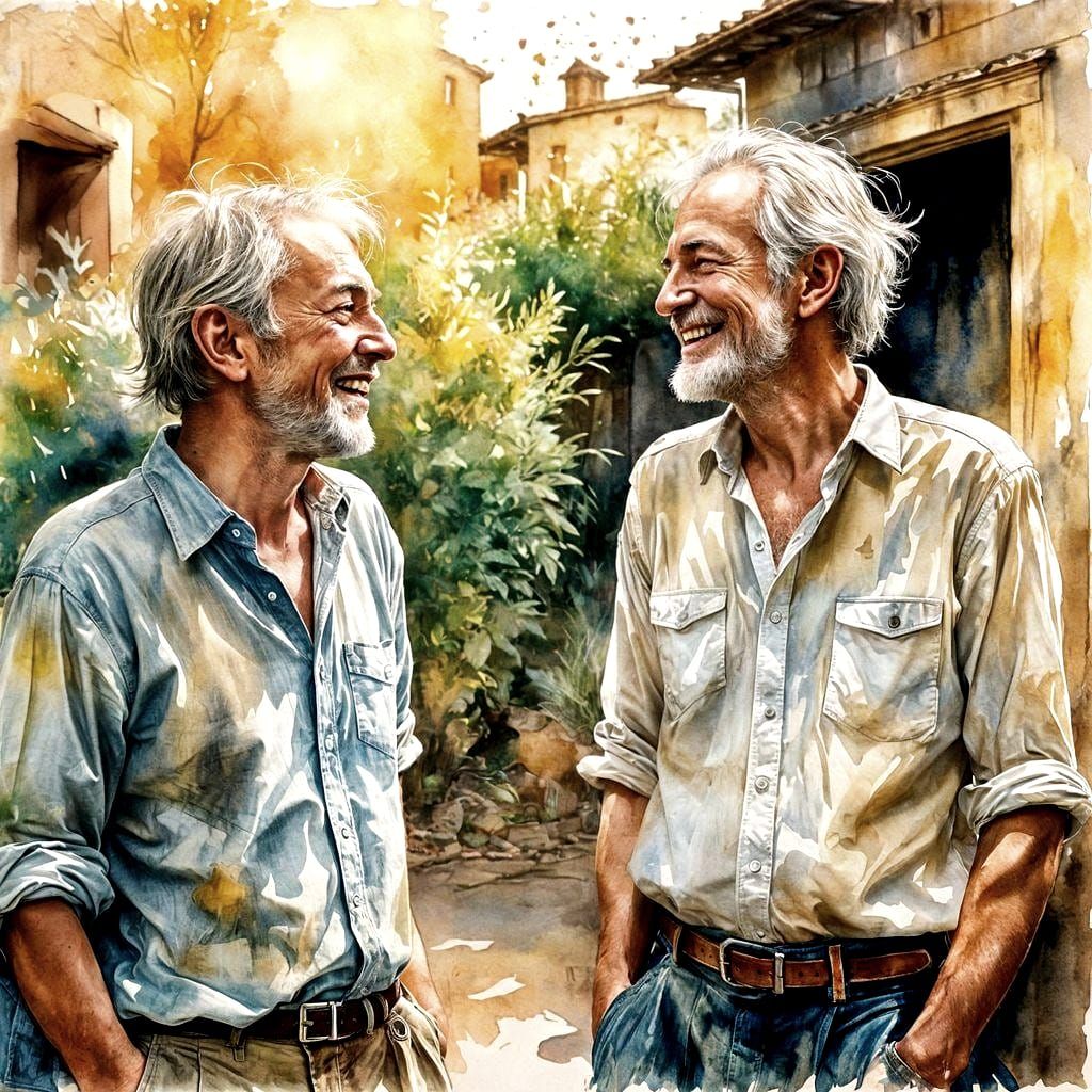 Vibrant Spanish Sunset Portrait in Watercolour