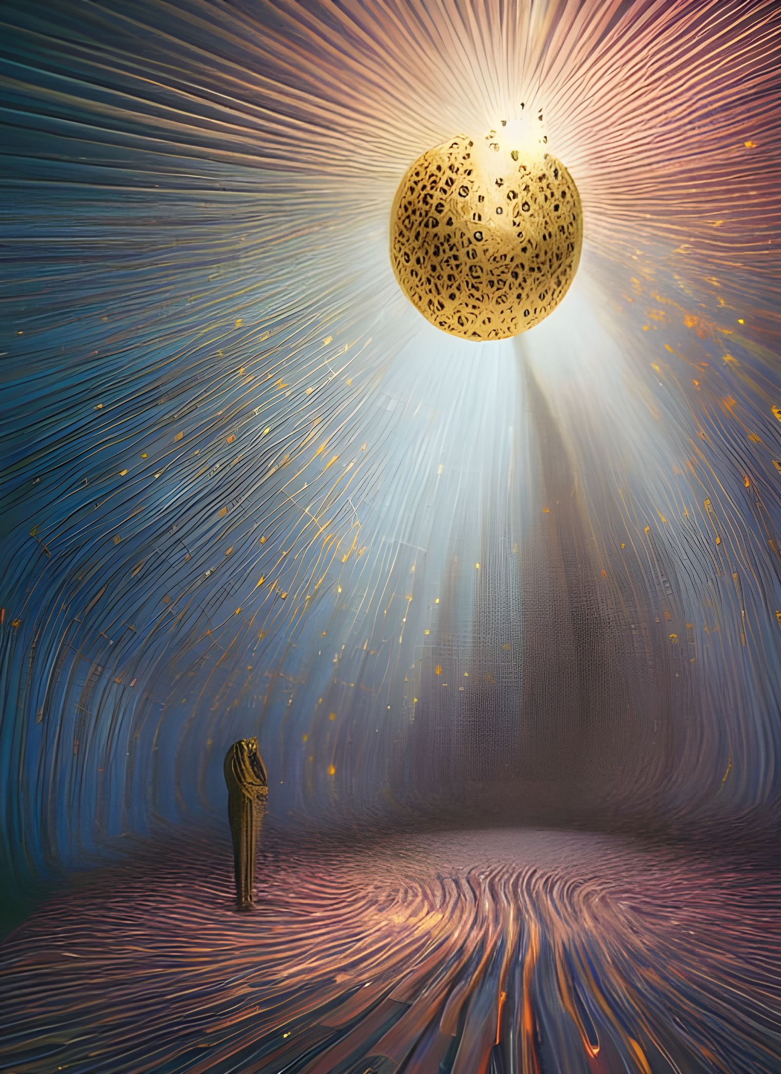 Dreamlike Abstract Illusionism with Radiant Light Rays