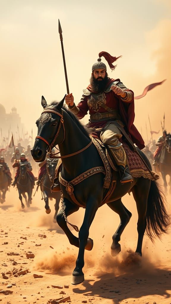 Sultan Saladin Leads Cavalry Charge in Epic 12th-Century Bat...