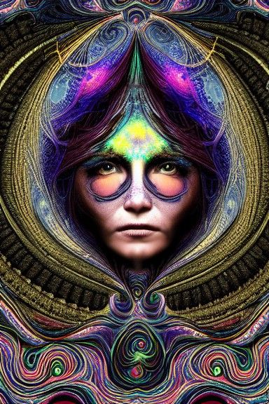 Magical Psychic Portrait in Fractal Fantasy Art Style