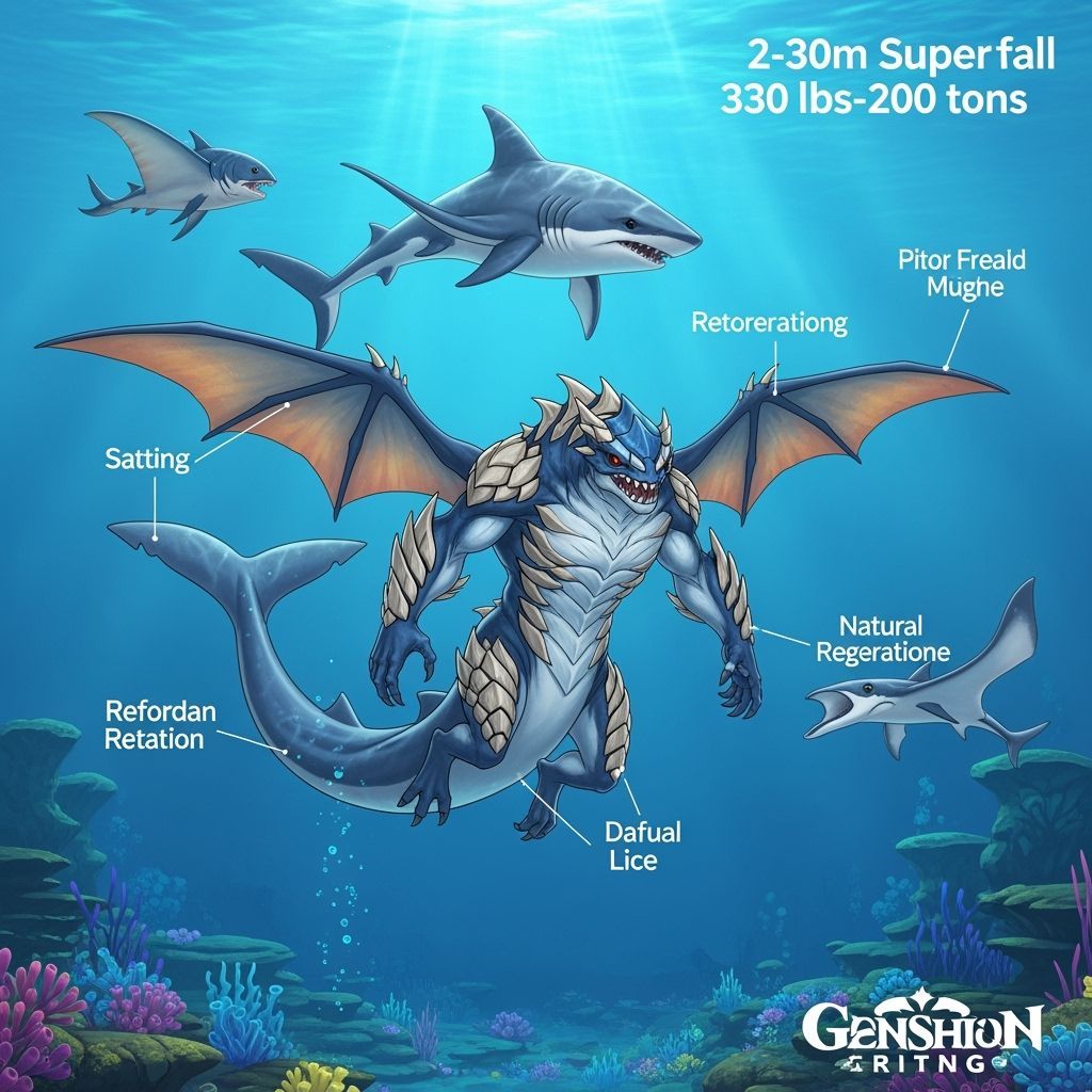 Intelligent Kaiju Ampicean in 3D Anime Style