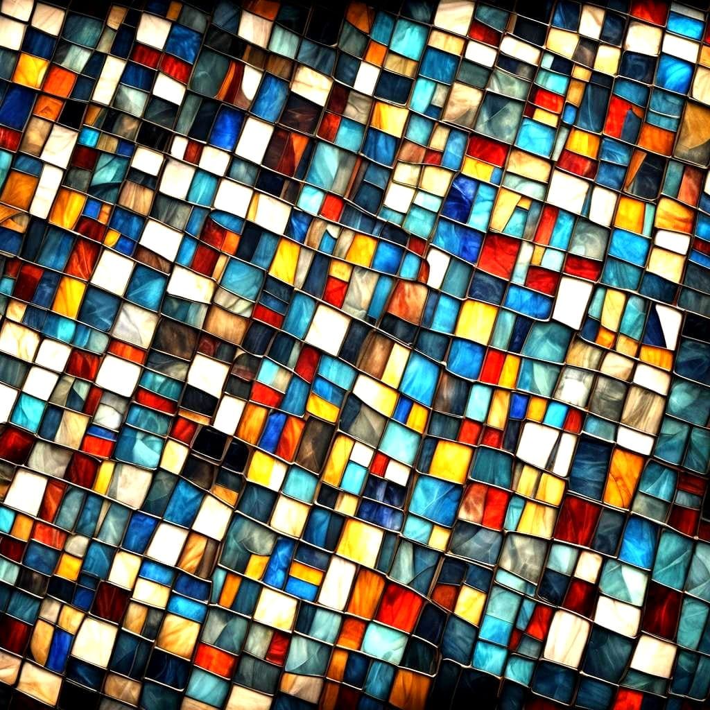 Stained Glass Chessboard in Hyperreal 3D