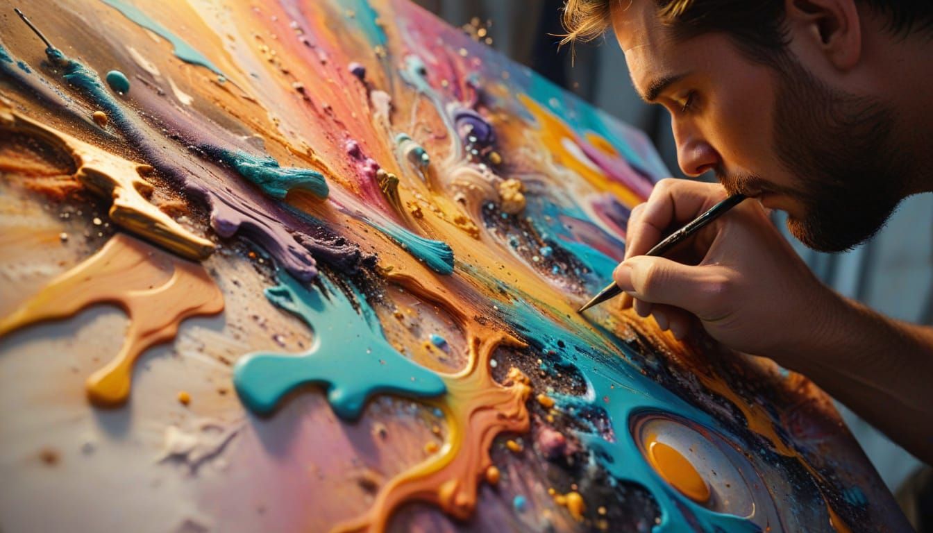 Airbrushed Dadaist Abstract Art in Pastel Colors