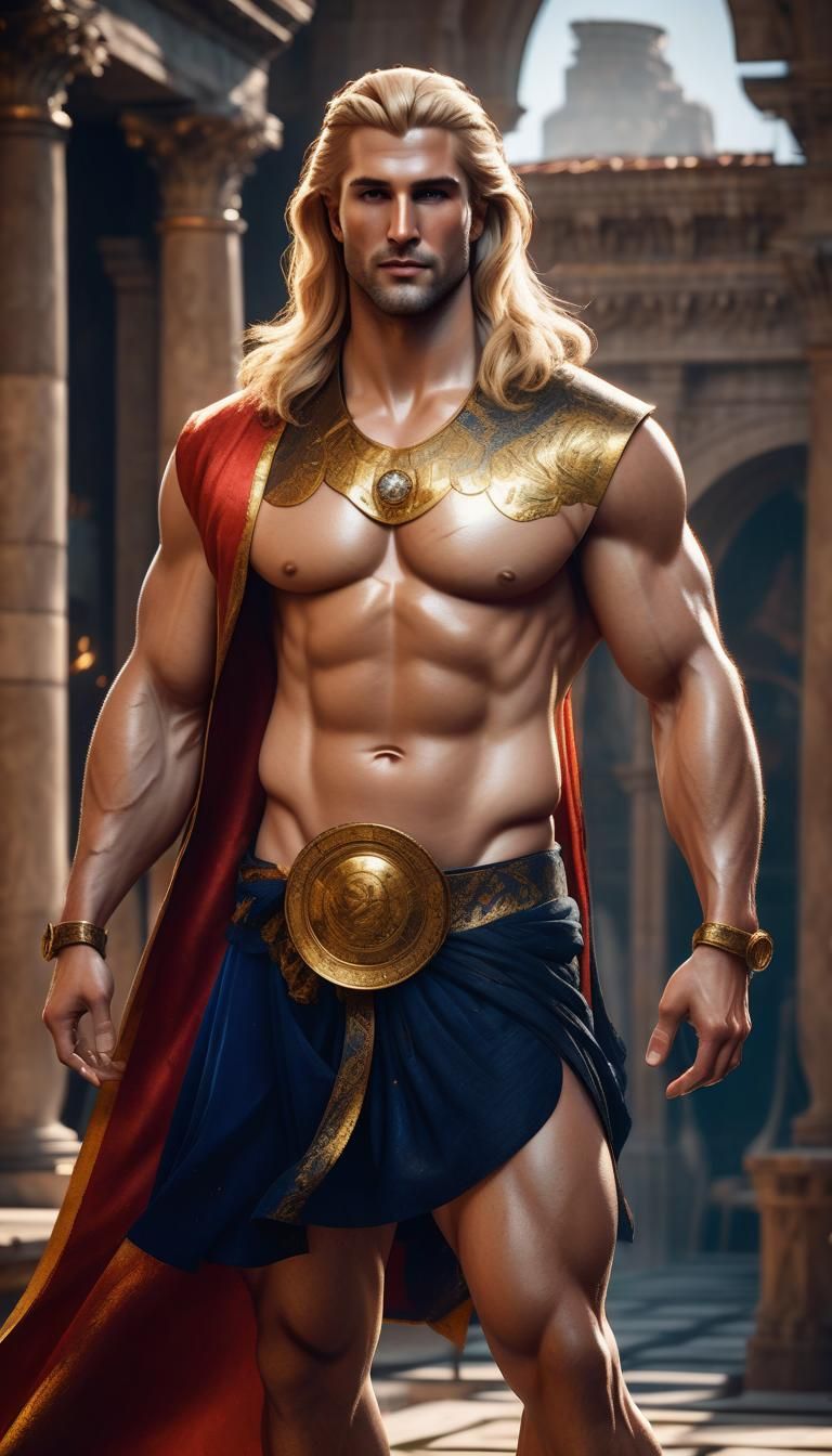 Renaissance Apollo with Black and Gold Robe