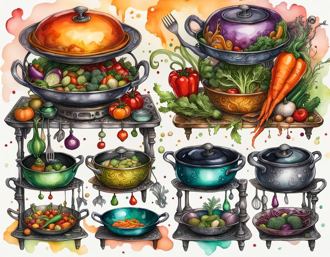 Elf and Fairy Chefs in Royal Kitchen, Fairycore Style