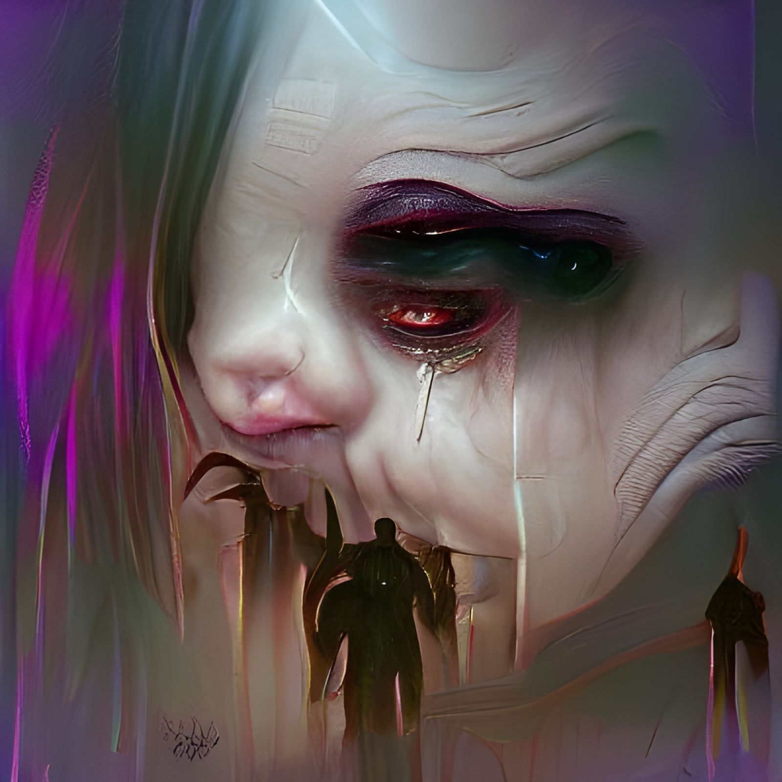 Sinister Sadness: A Dark Fantasy Portrait