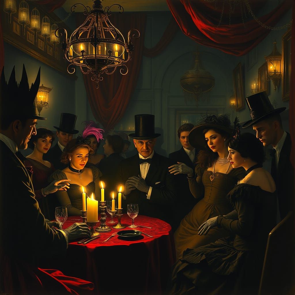 Spooky 1916 Cafe Party in Theatrical Style