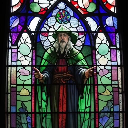 Wizard in stained glass