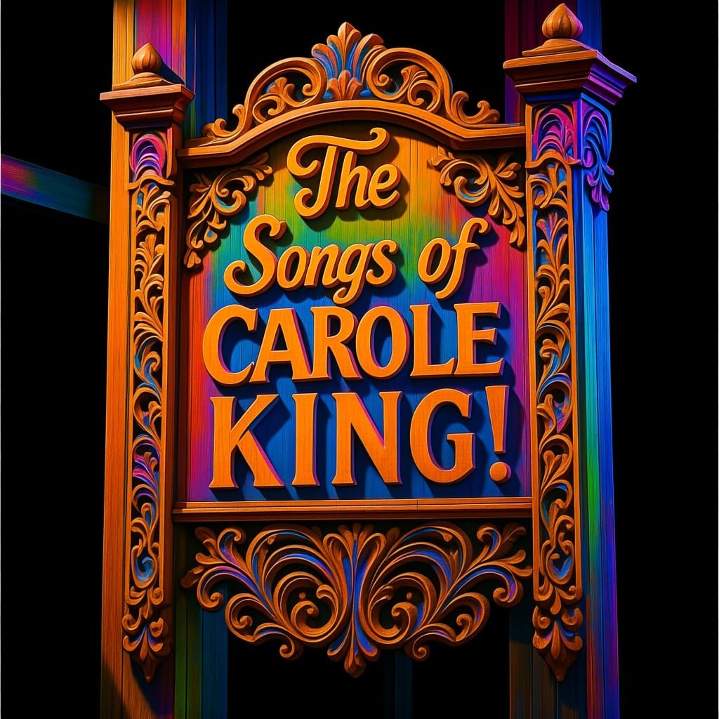 Ornate Wood Sign: The Songs of Carole King, Hyperrealistic