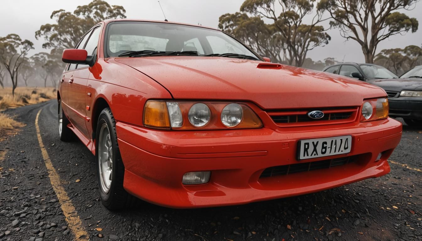 Ford Falcon XR8 in Australian Outback: Hyperrealistic Automo...