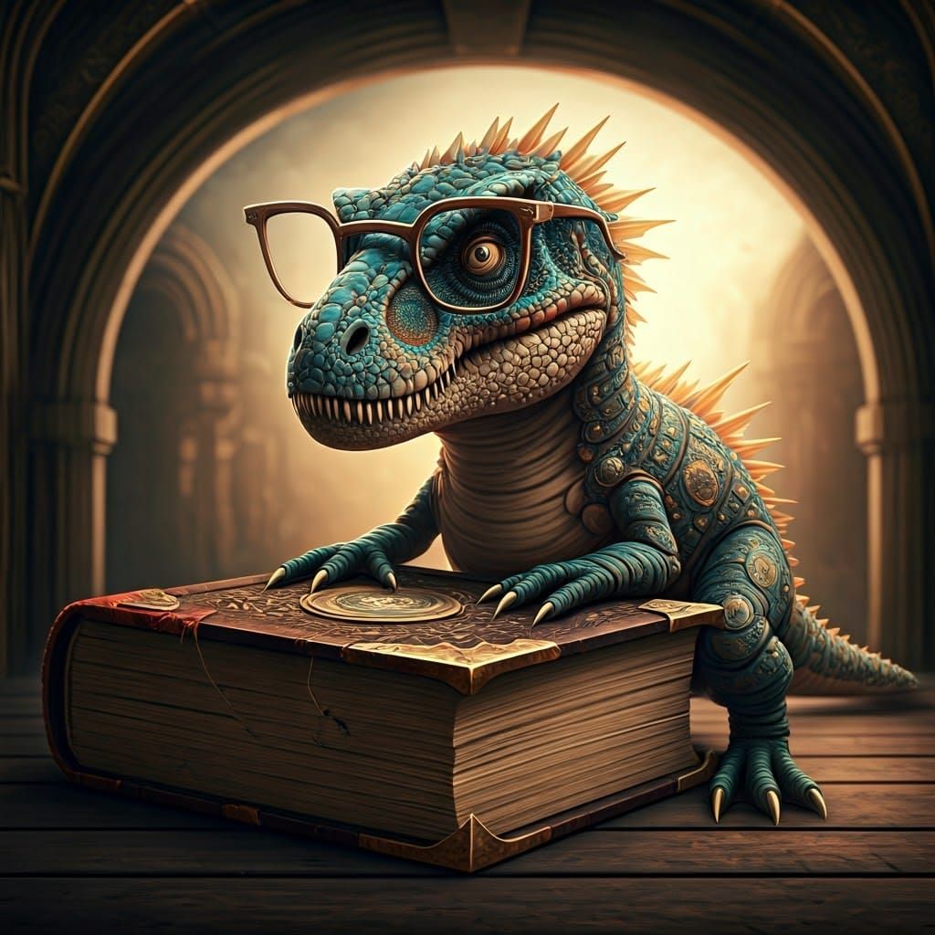 Leather Book Dinosaur Matte Painting