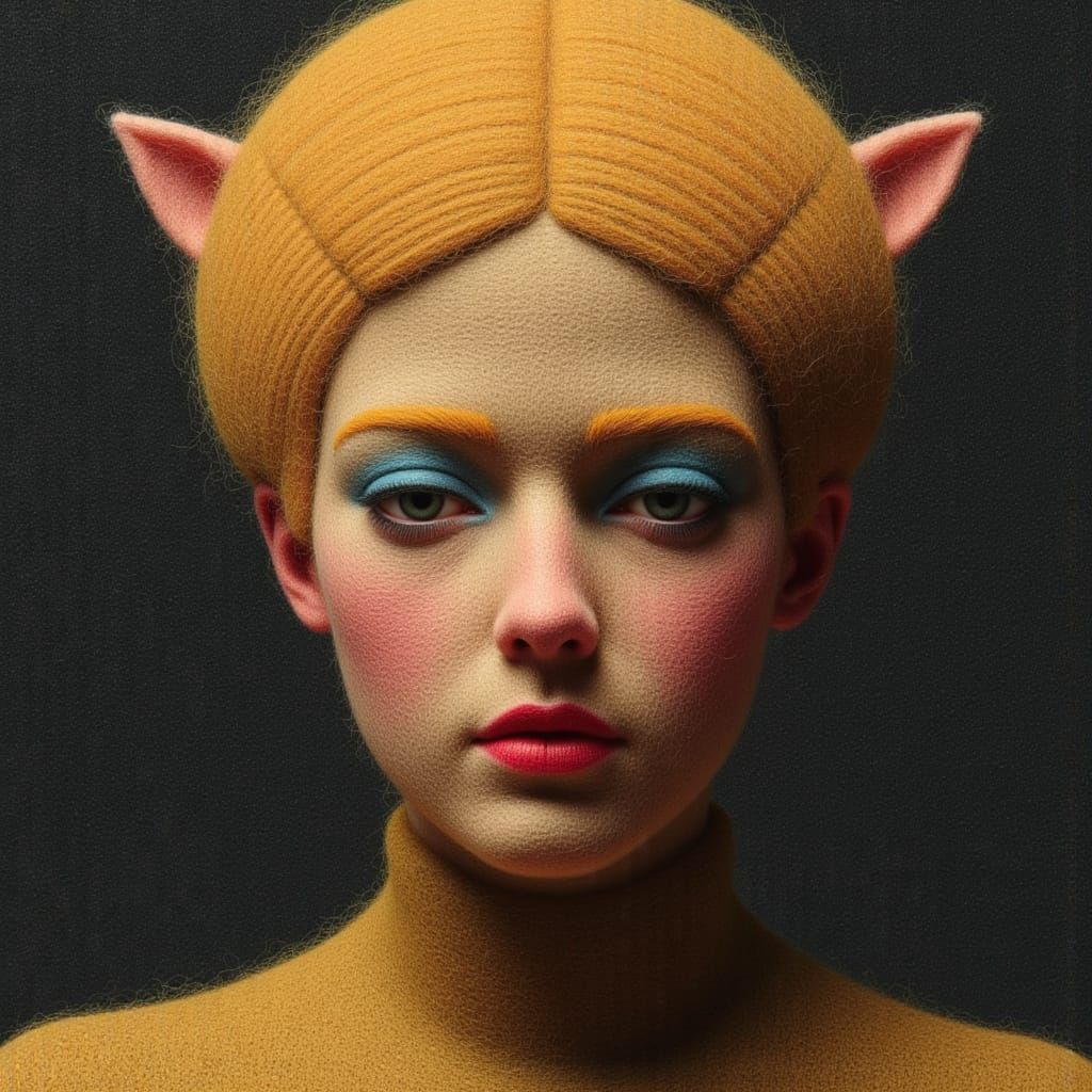 Felted Portrait in Dreamscape Dark Fantasy Style