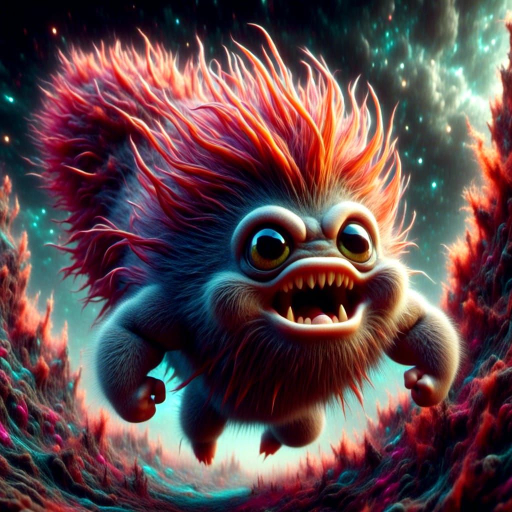 Angry Caterpillar-Rhino Hybrid in Dark Fantasy Style