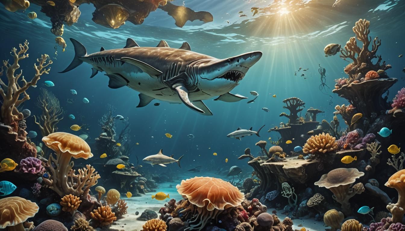 Underwater Scene with Bioluminescent Jellyfish in 8K