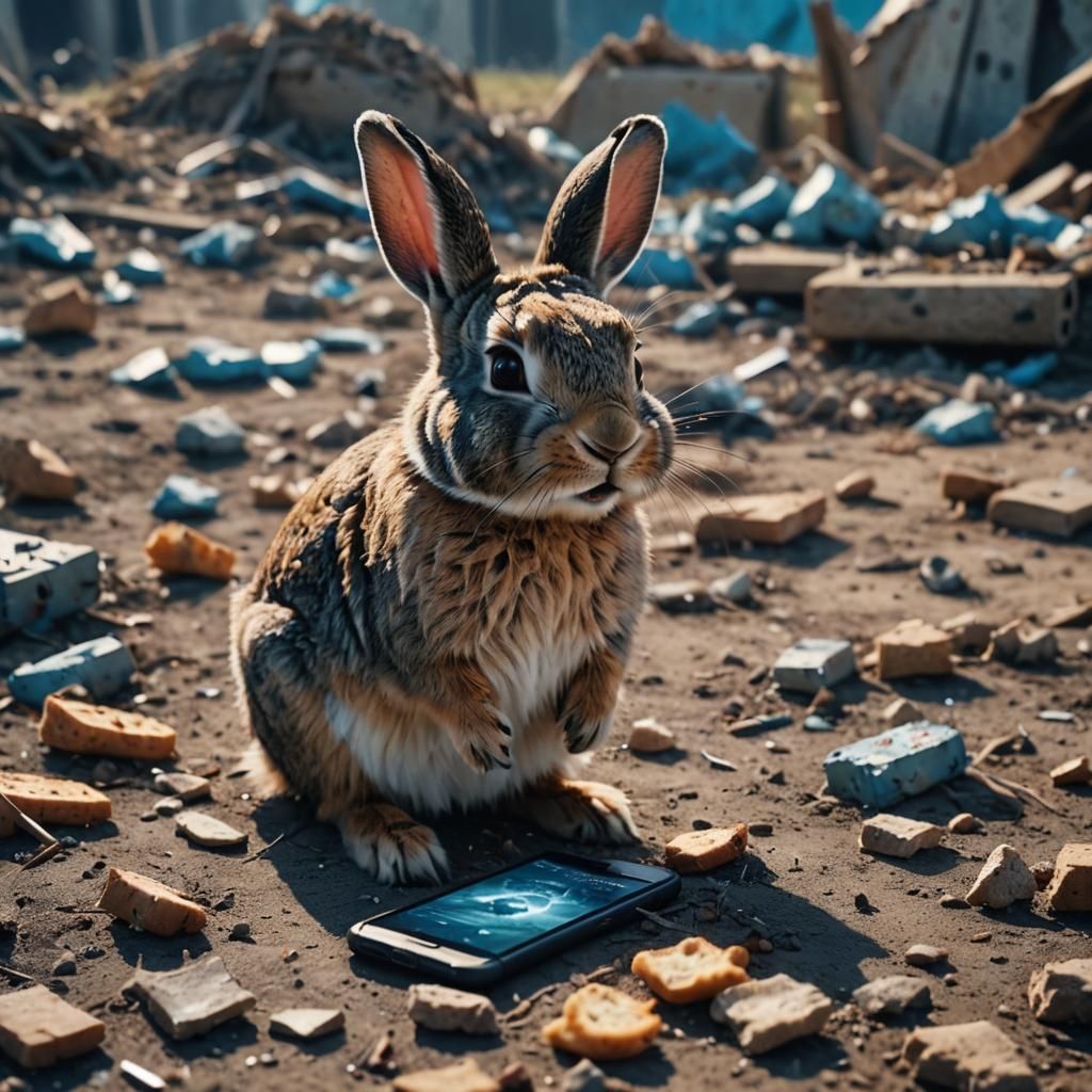 Rabbit Gamer on Battlefield: A Cinematic Still
